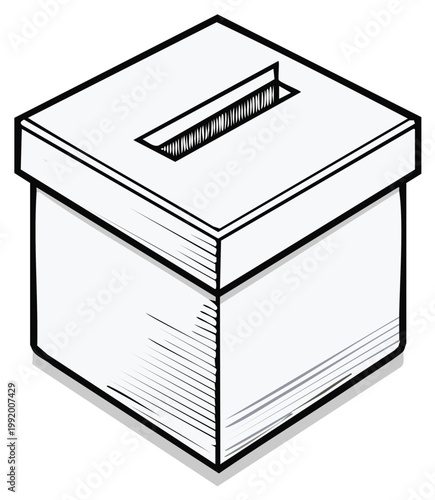 Isometric Election Ballot Box Illustration Symbolizing Democracy and Civic Duty to Vote in an Election Process