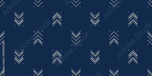 Indigo Mudcloth Seamless Geometric Pattern