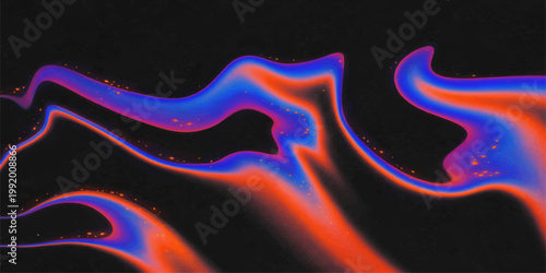 A glowing abstract colorful background features vibrant red and orange fire flames with smoky fractal wave lines and motion swirls on a black backdrop texture art design illustration