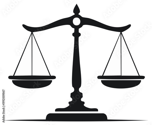 Scales of Justice Illustration Symbol Law and Equality Symbolism Depicts Justice Metaphor