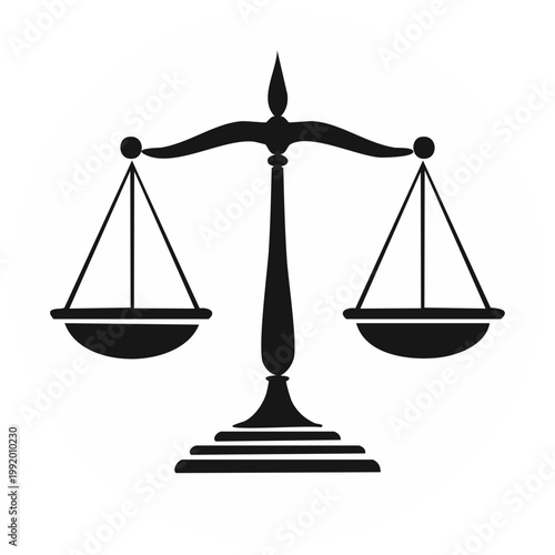 Silhouette of a balancing justice scale