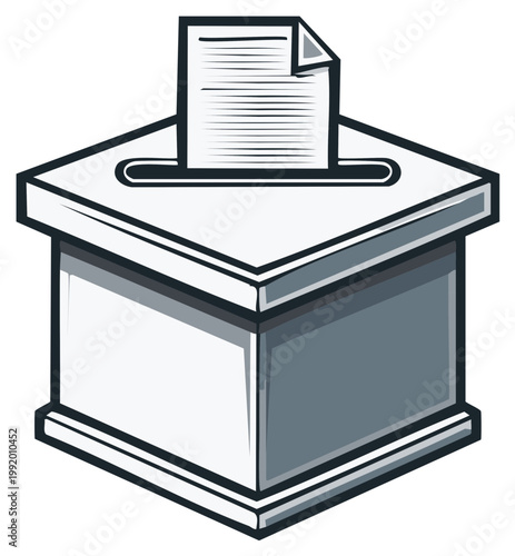 Voting Ballot Box Receiving Paper for Democracy Elections Political Choice Illustration