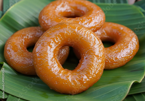 Golden brown bagel with crispy sugar coating