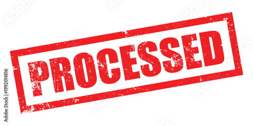 A red stamp with the word 'PROCESSED' on a white background