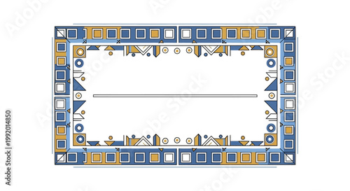 Decorative Mosaic Tile Frame Border Design.