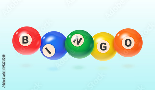 Realistic bingo balls. 3d lottery balls, casino game lotto keno gambling online play money lucky jackpot billiard winner colorful spheres set isolated exact vector illustration