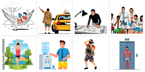 National No Pants Day Vector Illustration - Funny Celebration Concept