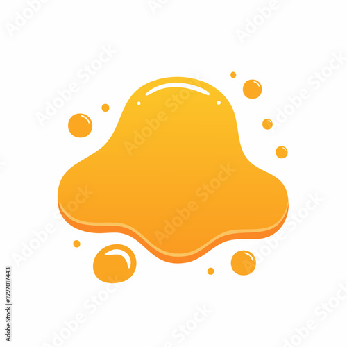 Orange liquid blob with droplets