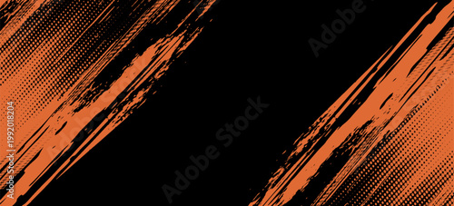 Abstract Orange Grunge Texture In Black Background Good To Use For Banner
