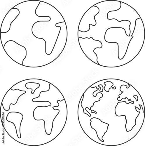 Abstract world map icons for eco and sustainable business vector
