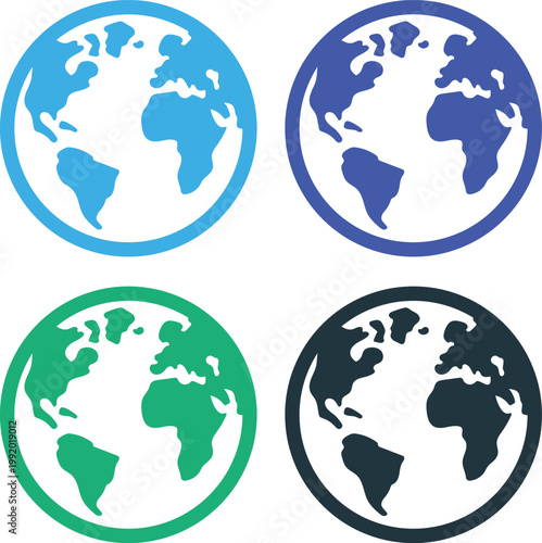 Earth map planet symbols for global business and travel vector