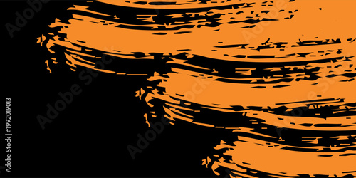 orange black brush Car sticker wrap pattern banner abstract sporty lines black orange color combination grunge brush modern pattern racing motorsport vector design.