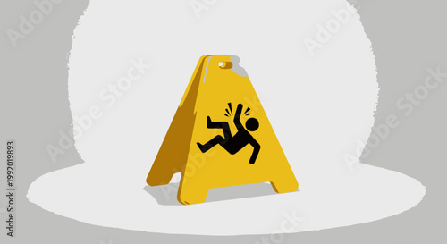 A high voltage electric hazard warning sign featuring a yellow triangle symbol with a black lightning bolt arrow to alert of dangerous power risk isolated on a white background
