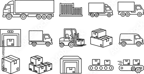Cargo Delivery System Icons