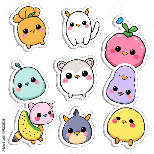 set of cartoon animals with transparent background PNG and JPEG image