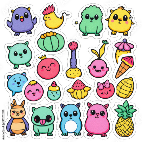 set of cartoon animals with transparent background PNG and JPEG image