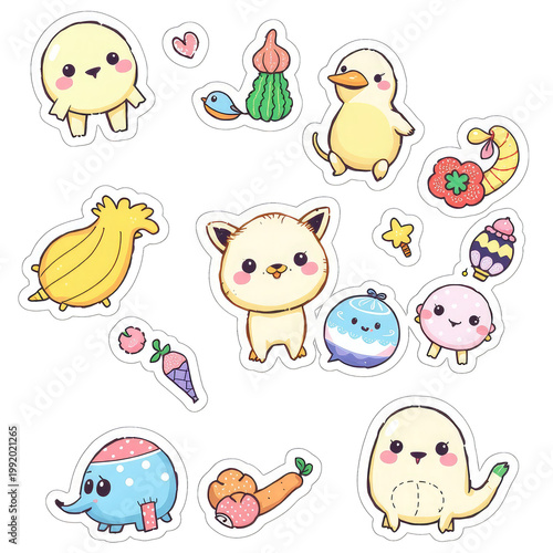 set of cartoon animals with transparent background PNG and JPEG image