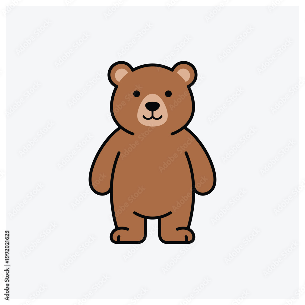 Fototapeta premium Simple bear animal illustration or silhouette icon