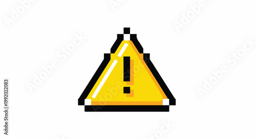 Yellow Warning Triangle Exclamation Mark Sign.