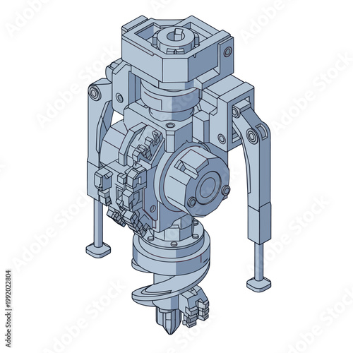 Detailed 3D Model of a Complex Mechanical Device.