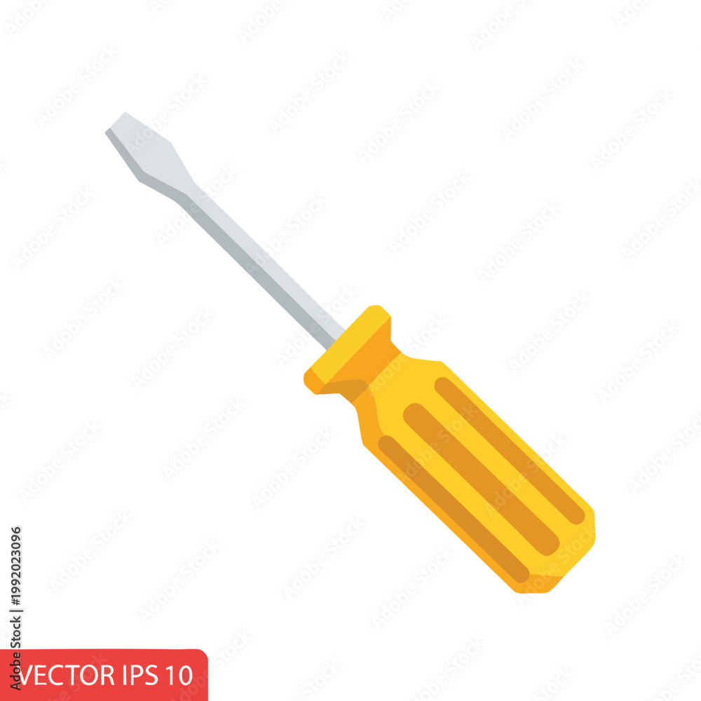 Fototapeta premium Flat Design Illustration of a Cross Sectional Screwdriver for Tools and Hardware Concepts