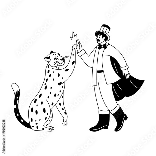 A sketchy style illustration showing a tamed animal
