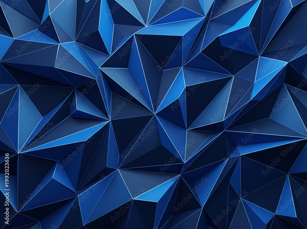 Fototapeta premium Geometric Low Poly Abstract Blue Corporate Background Wallpaper 4K