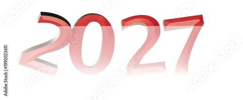 2027 text in 3D style isola...