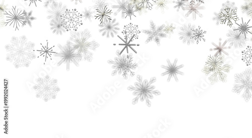 Falling snowflakes on a whi...
