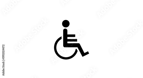 Black wheelchair accessibility symbol icon.