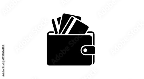 Black wallet with credit cards inside.