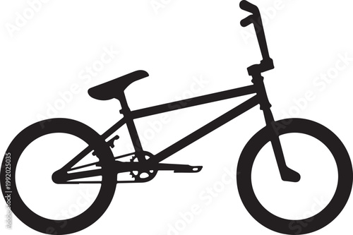 Black bicycle, BMX bike, vector silhouette, minimalist design, cycling icon