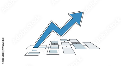 Blue Arrow Graph Growing Upwards Trend.