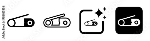 Open safety pin icon in black for fastening and sewing concepts used in logos and user interface elements isolated on transparent background vector illustration