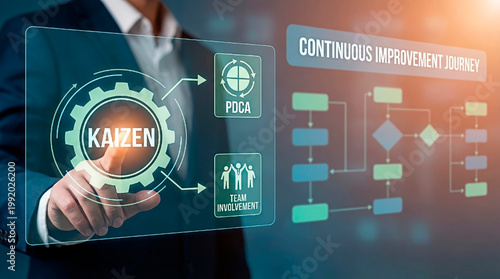 Kaizen process for continuous improvement and innovation concept.