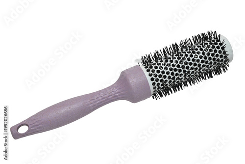 Fotografia Thermal hair styling brush isolated on PNG background.