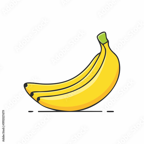 Stylized Yellow Banana Illustration