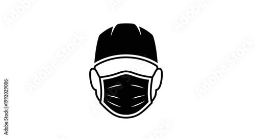 Man wearing a protective face mask.