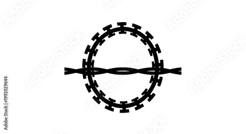 Black circle with dashed line.