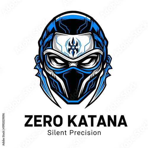 Zero Katana Ninja Mask Design Logo.
