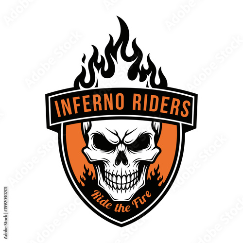 Inferno Riders Motorcycle Club Logo Design.