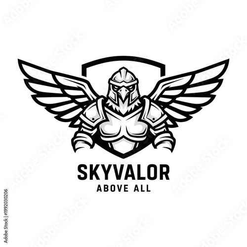 Knight with wings and helmet.