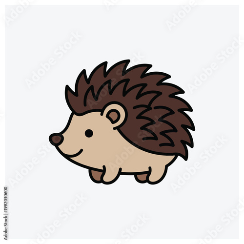 Cute hedgehog illustration or silhouette