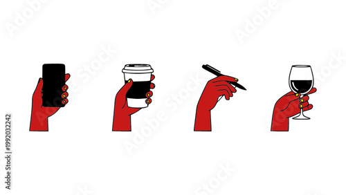 Icons showing drinks being served in different styles.