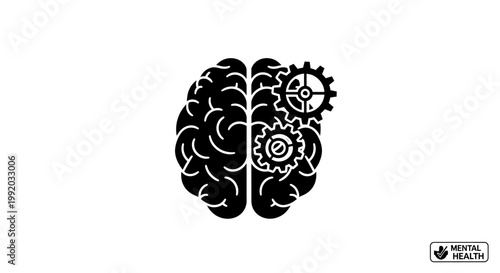 Brain with gear mental health.