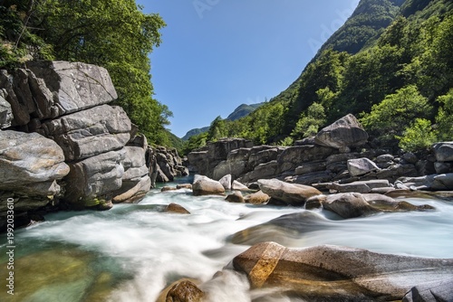 Mountain river Verzasca, Verzasca Valley, Canton Ticino, Switzerland