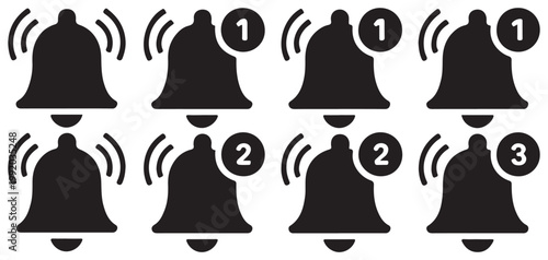 Muted notification bell icon for silent mode or do not disturb settings. vector illustration eps 10