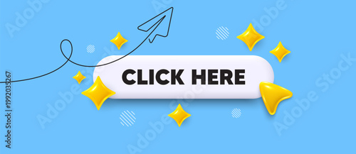 Click here search bar. Share plane line icon. Click here. Register announce sign. Order here offer symbol. Search button with 3d sparkles. Vector