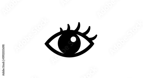 Black eye with eyelashes icon.