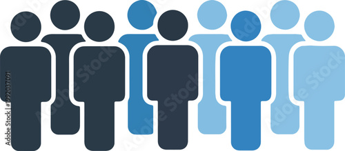 Team People Icon Group of Human Figures Community Workforce Diversity Vector